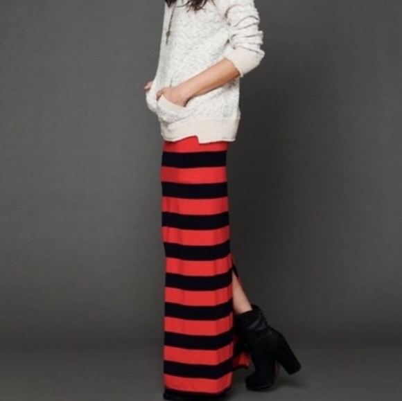 Free People Stripe Column Convertible Maxi Skirt - Picture 6 of 7